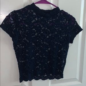 Navy blue crop top